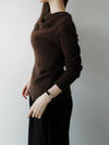 raccoon wool drape neck knit