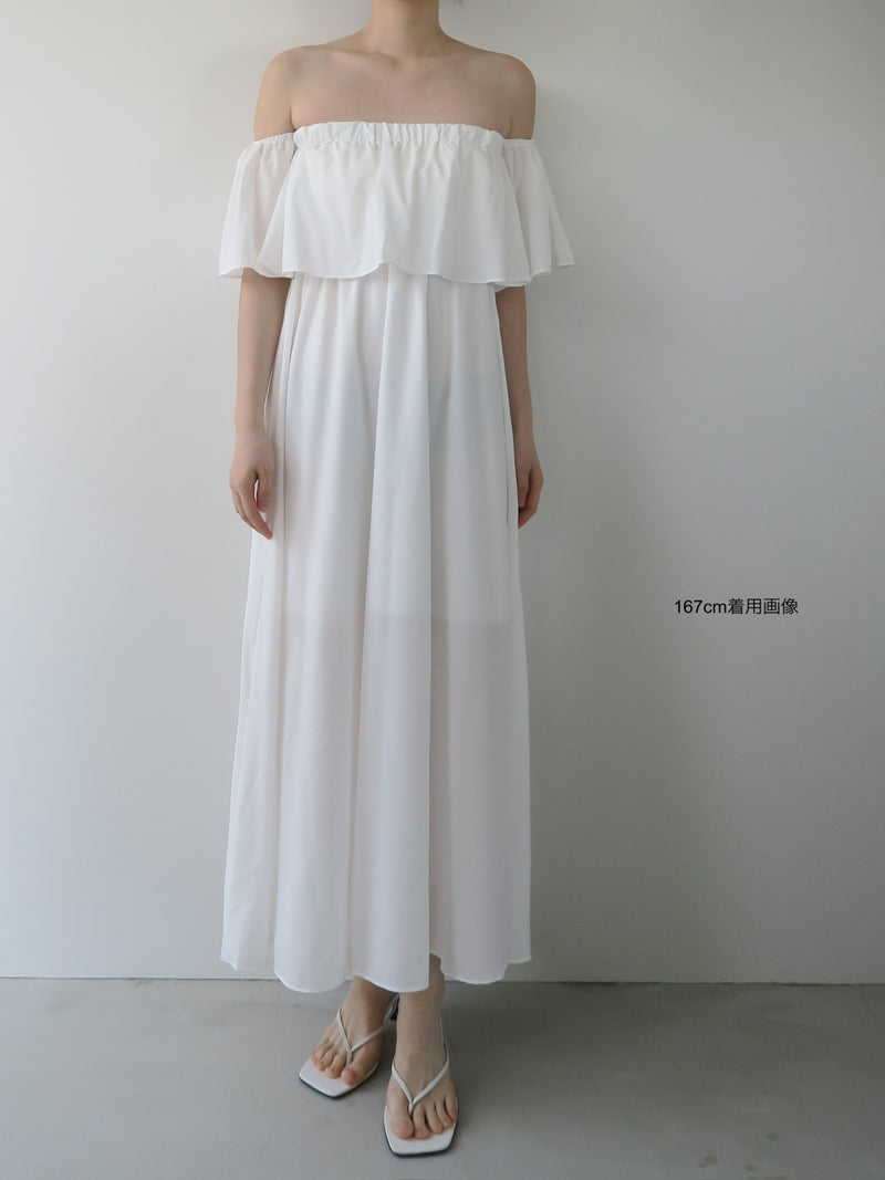 flare top off shoulder dress
