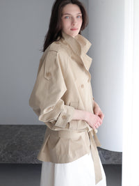 modern short trench coat