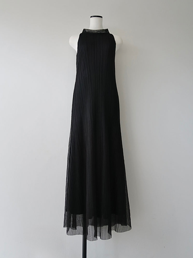 tulle pleats halter dress