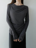 cowl silhouette stretching tops