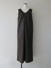 vegan leather v neck dress