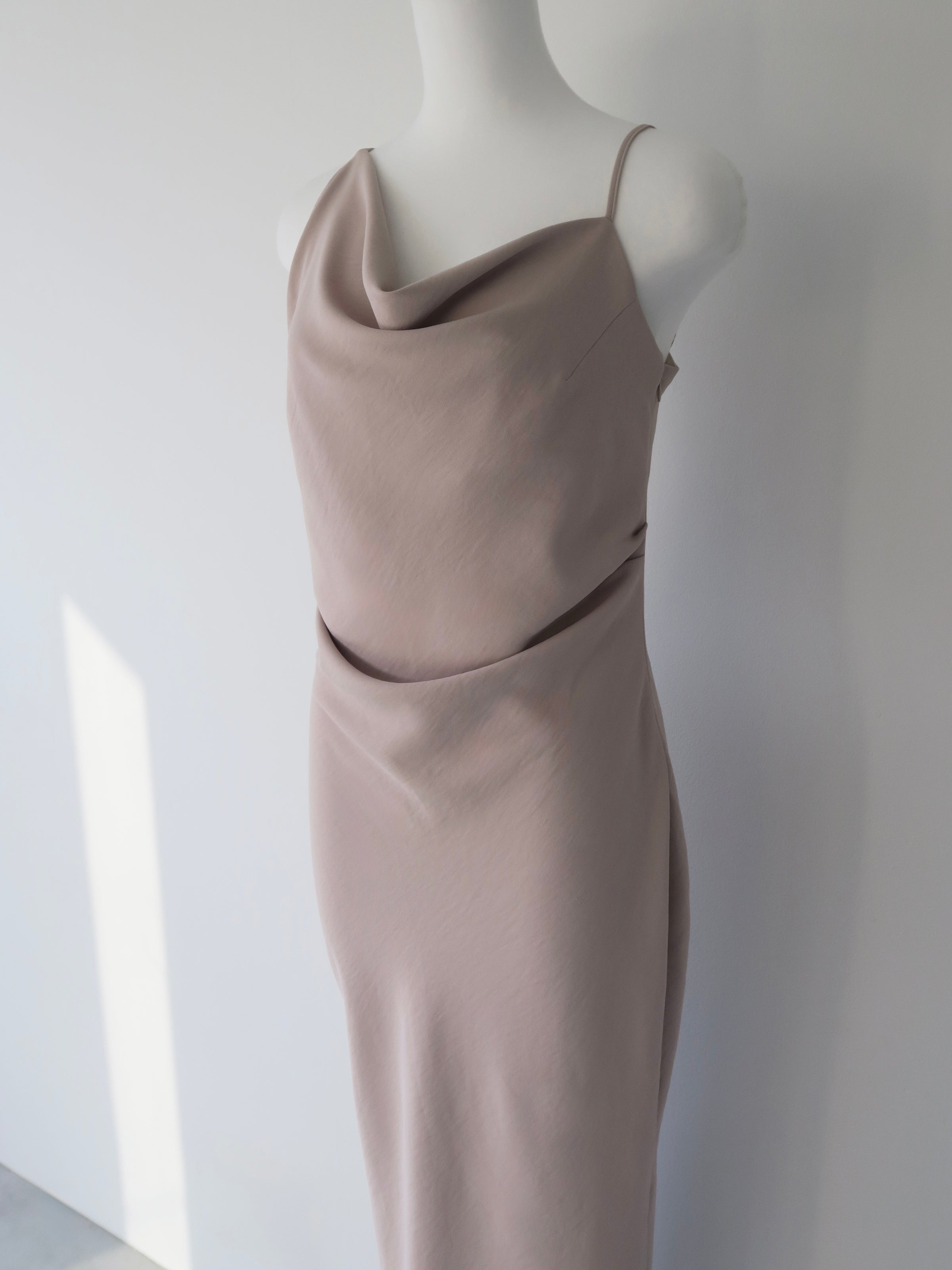 asymmetry drape cami dress