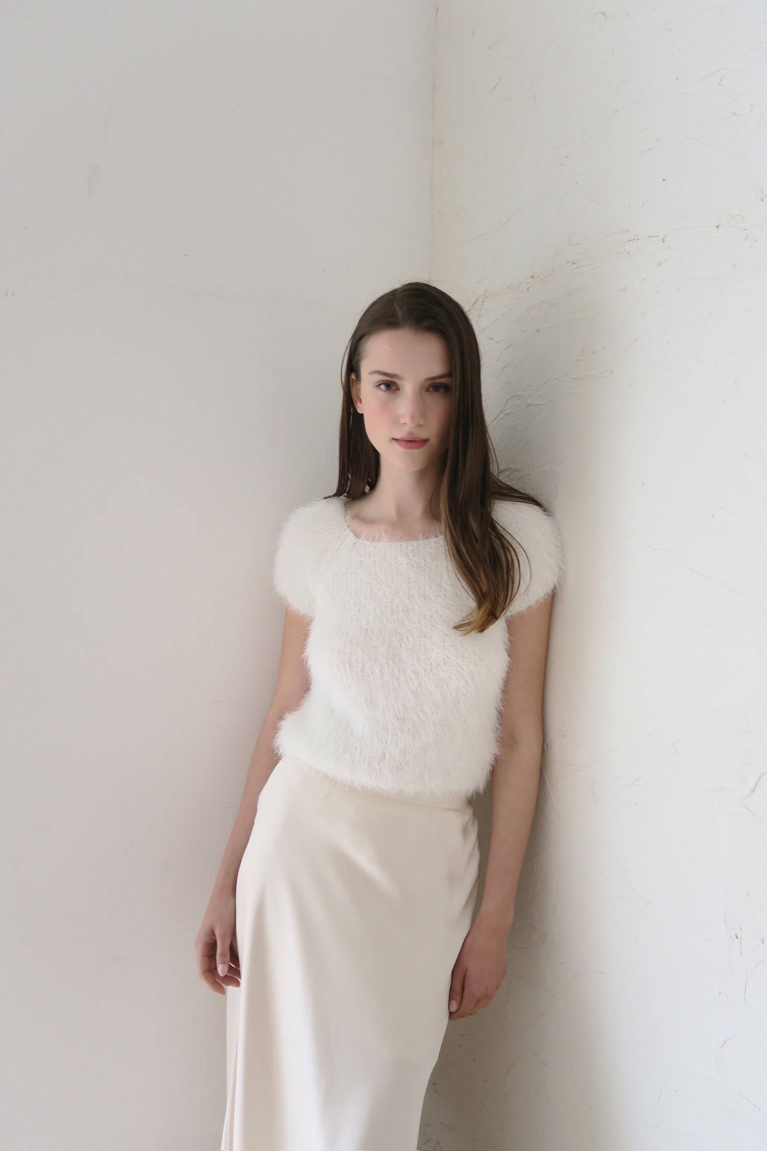 【maison celon】fuzzy cap sleeve top fuzzy cap sleeve top – célon
