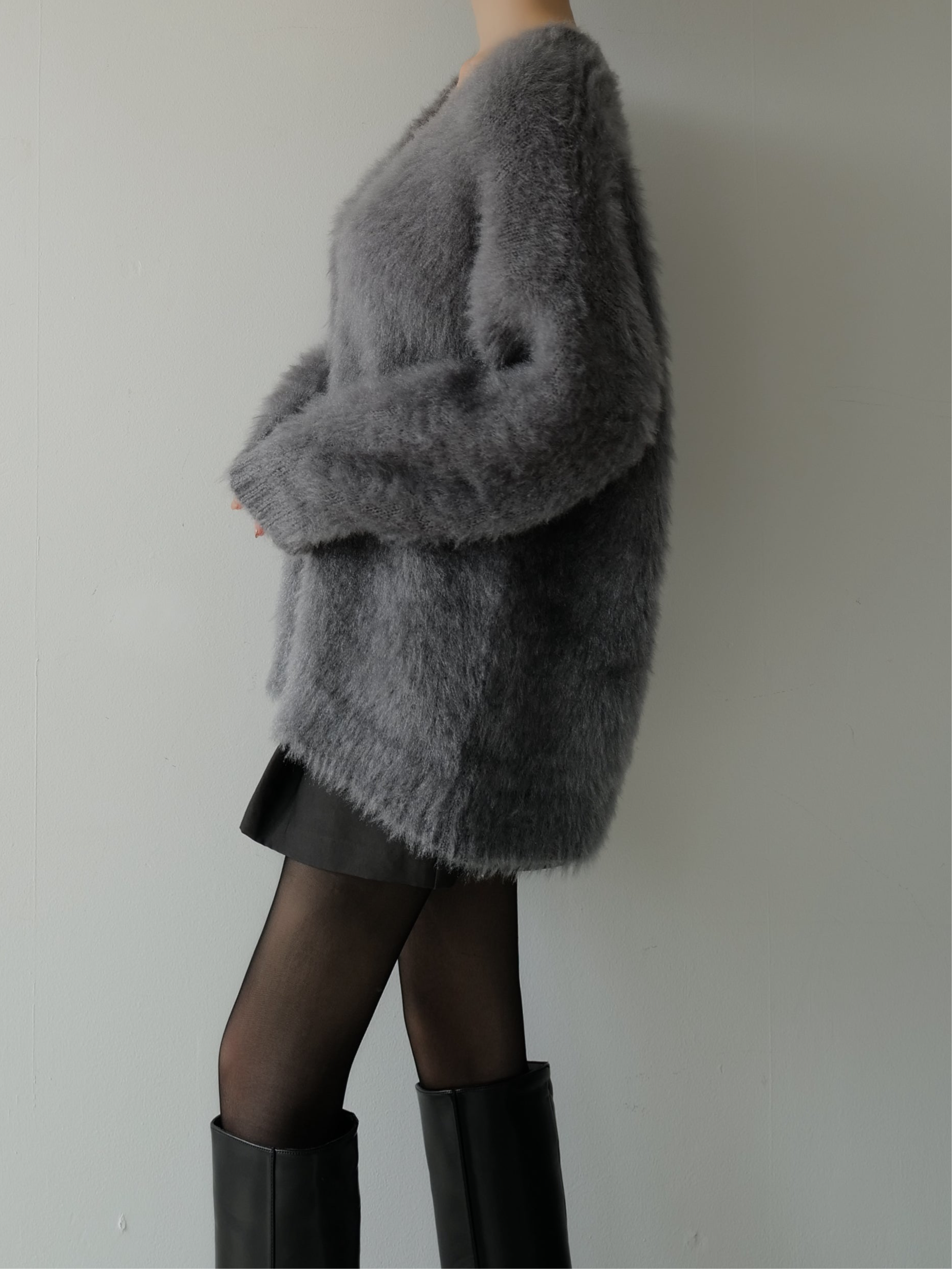 fuzzy v neck sweater