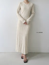 wavy tile pattern long sleeve dress