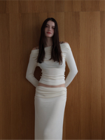 softly ruched long sleeve shirt