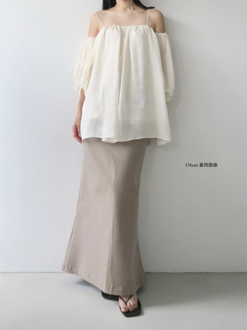off shoulder chiffon blouse