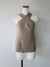 front crossed halter knit top