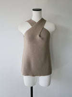 front crossed halter knit top
