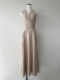 linen wrap sleeveless dress