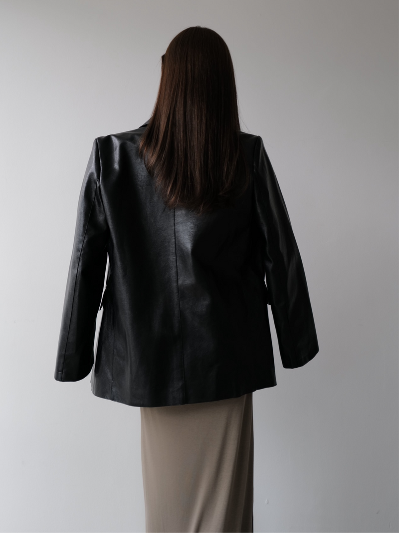 vegan leather single jacket