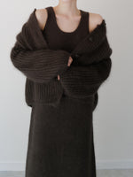 angora balloon knit cardigan