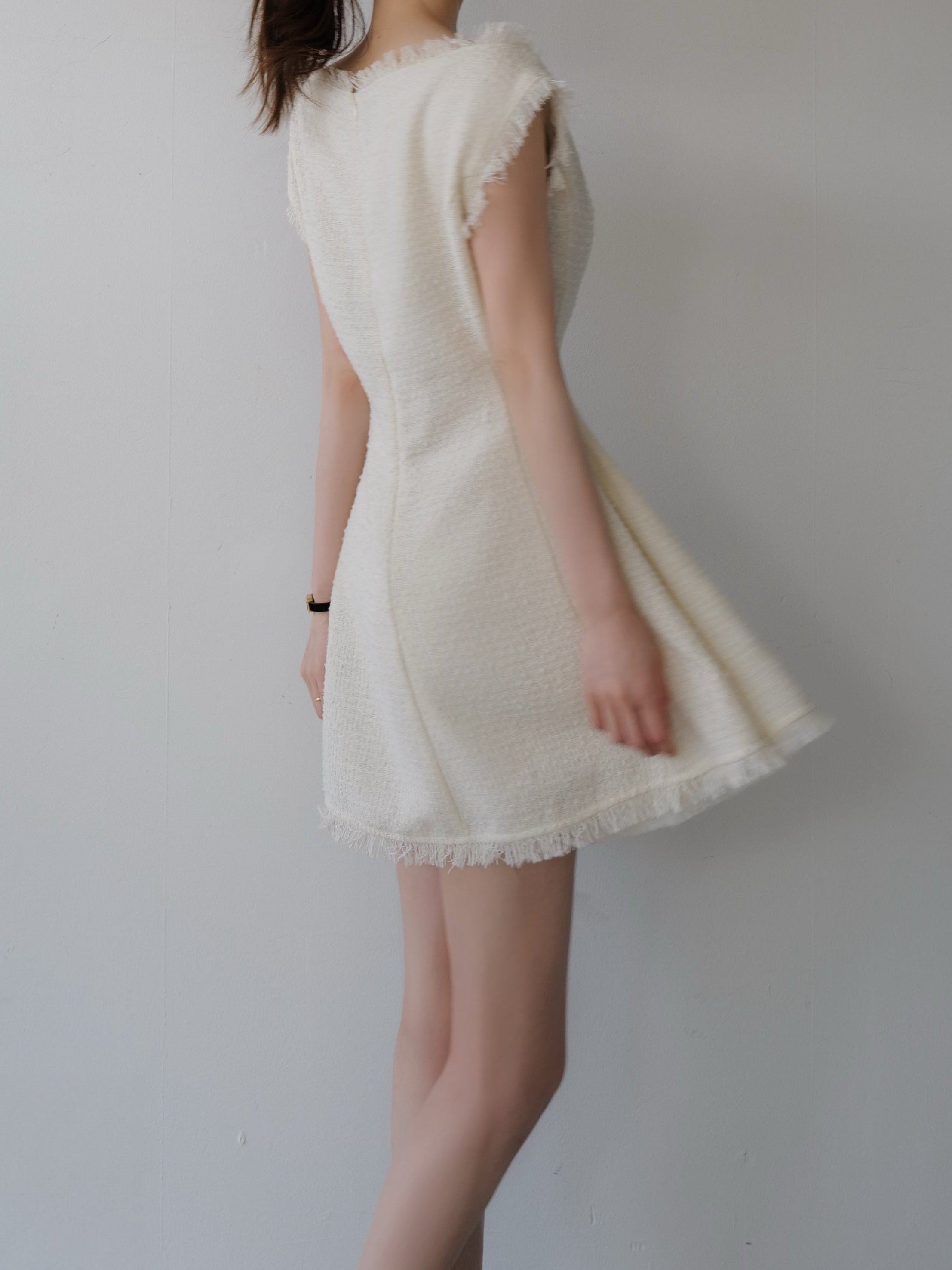 boat neck tweed mini dress (POP UP)