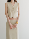 raw hem single vest