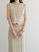 raw hem single vest