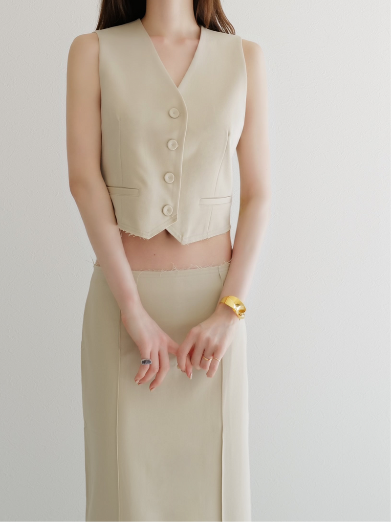 raw hem single vest