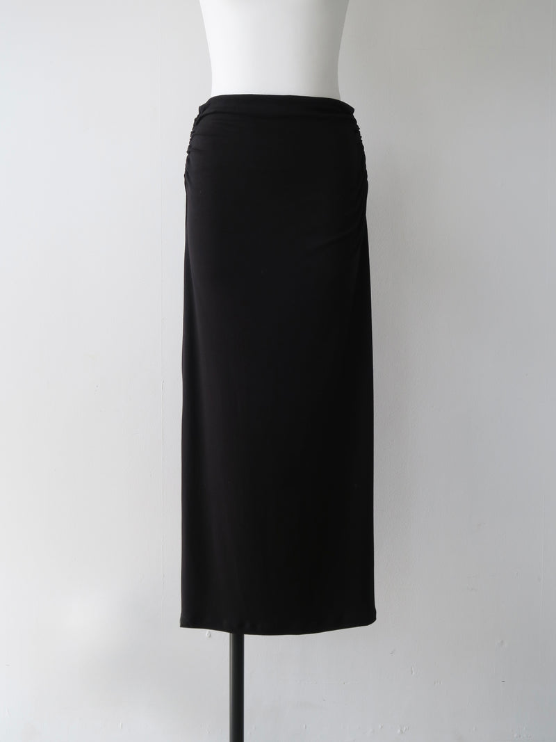ruched waist long skirt