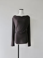 cowl silhouette stretching tops