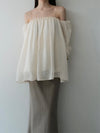 off shoulder chiffon blouse
