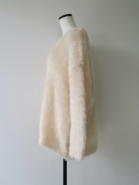 fuzzy v neck sweater