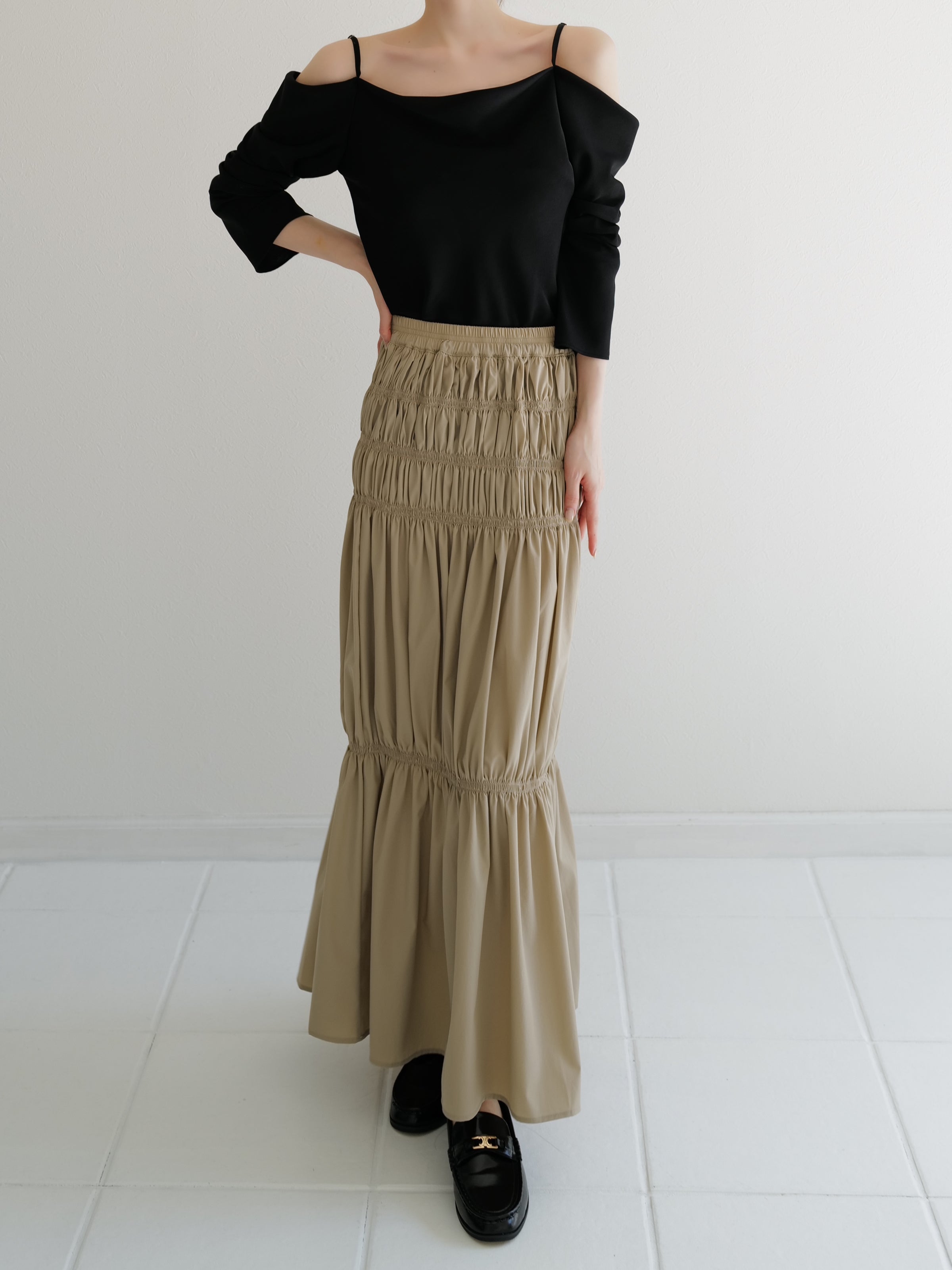 accently tiered long skirt