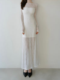 romantic lace sheer back dress