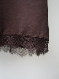 lace satin cami long dress