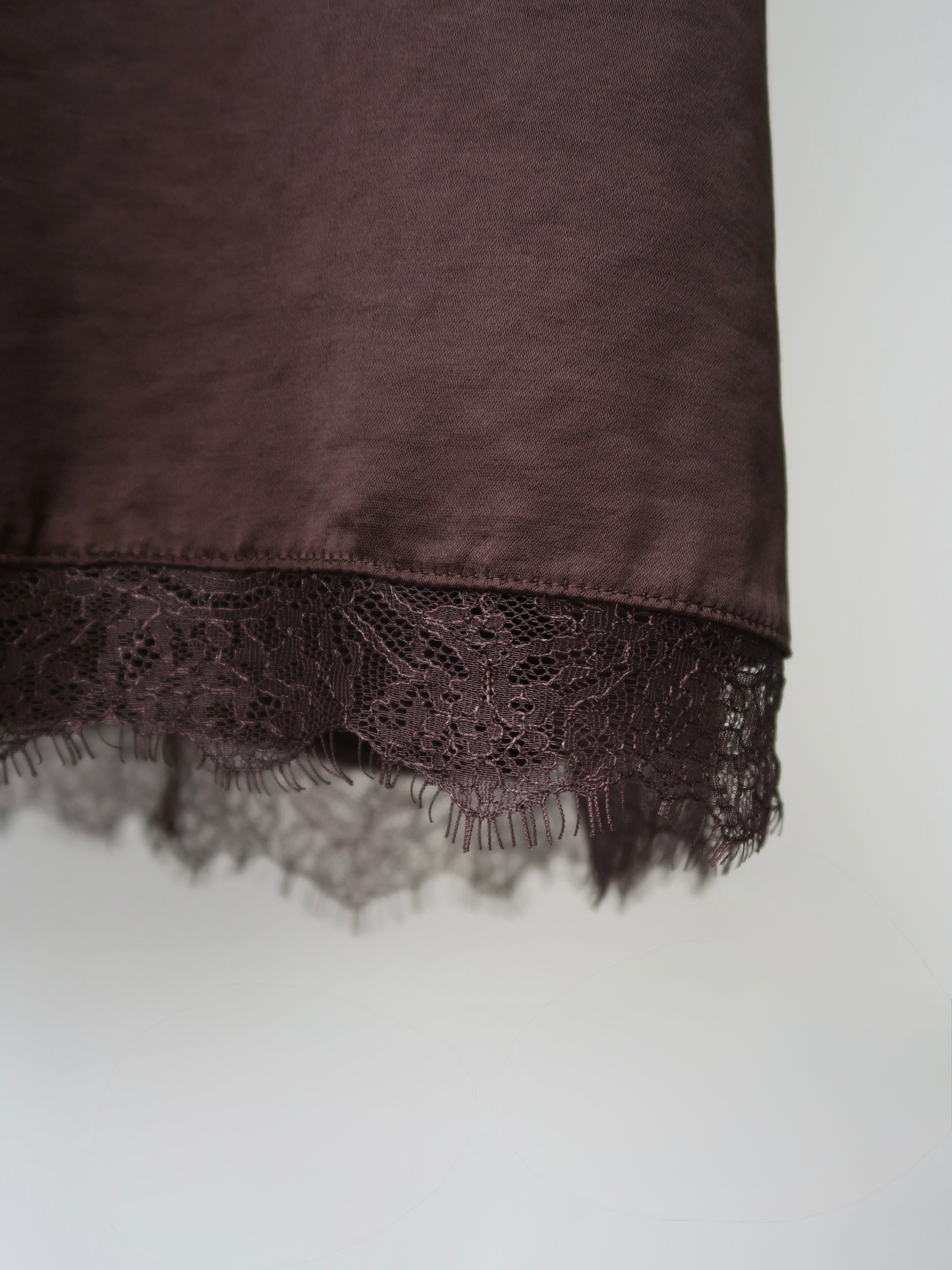 lace satin cami long dress