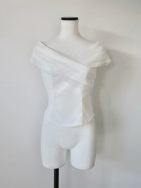 soft sheer cross shoulder blouse