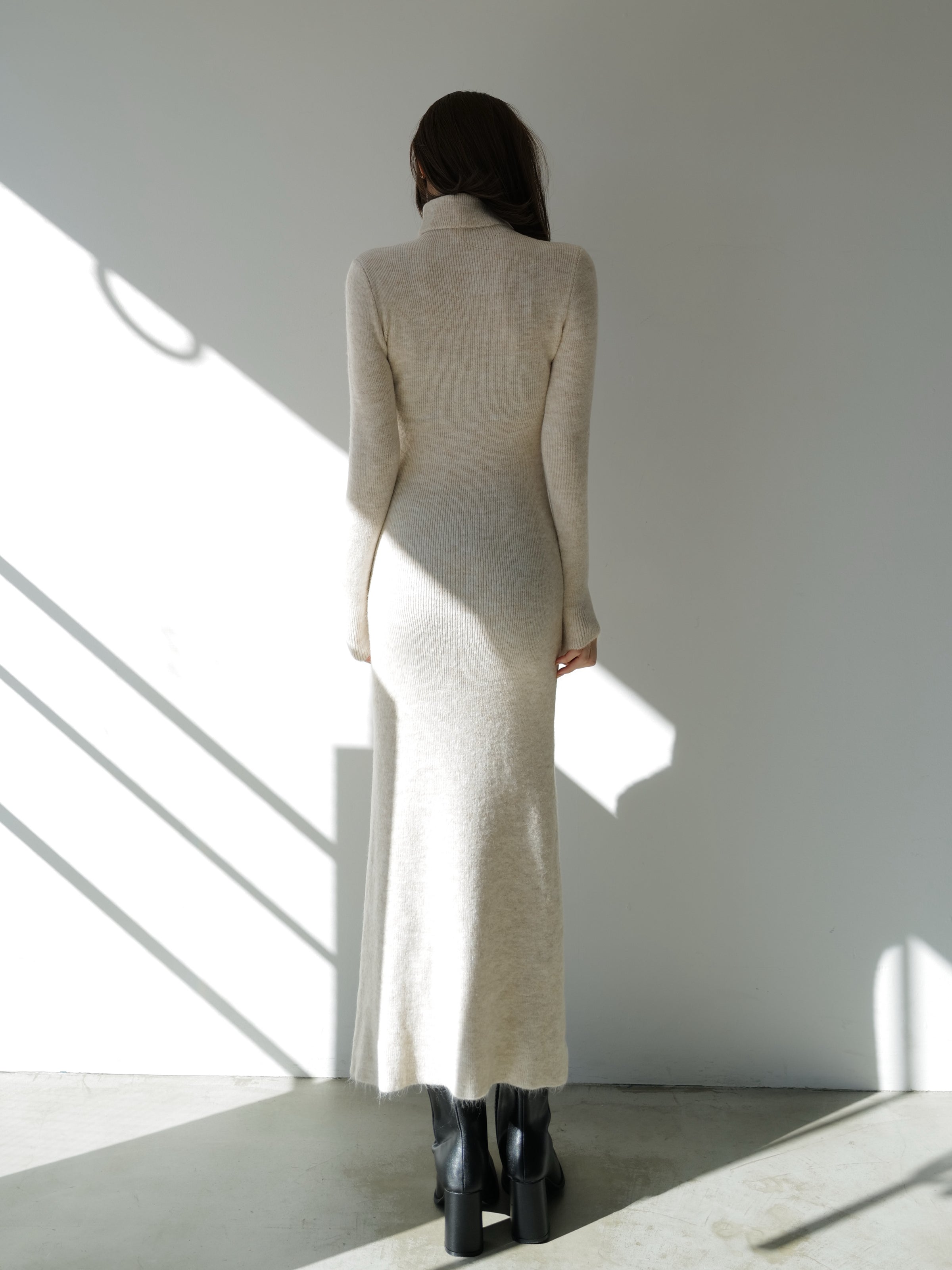 angora knit long dress