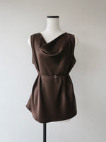 cowl neck satin tank