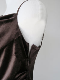 velour asymmetry drape cami dress