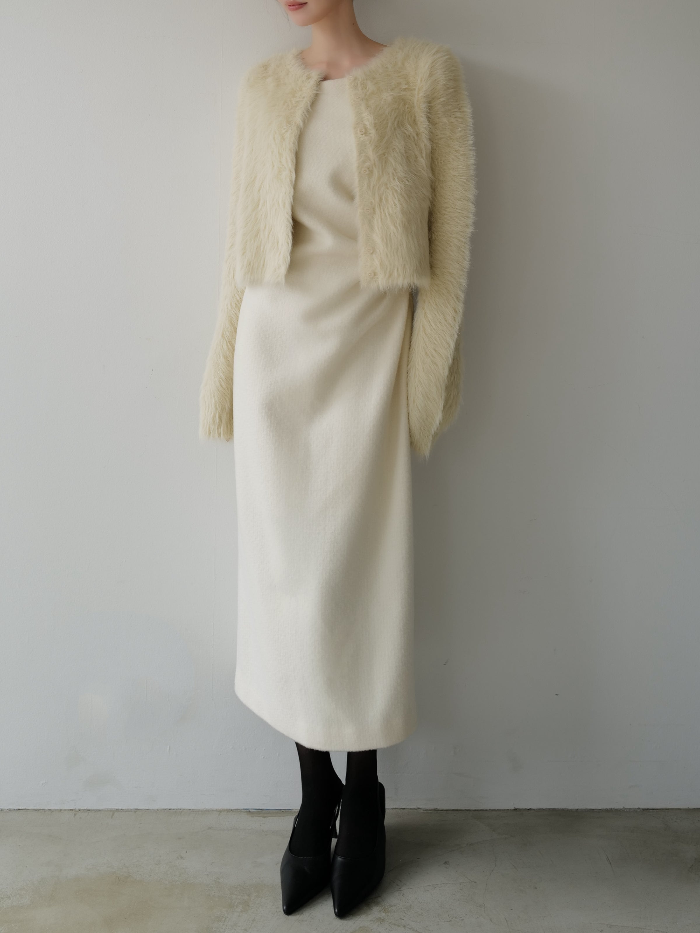 mink-like fur cardigan