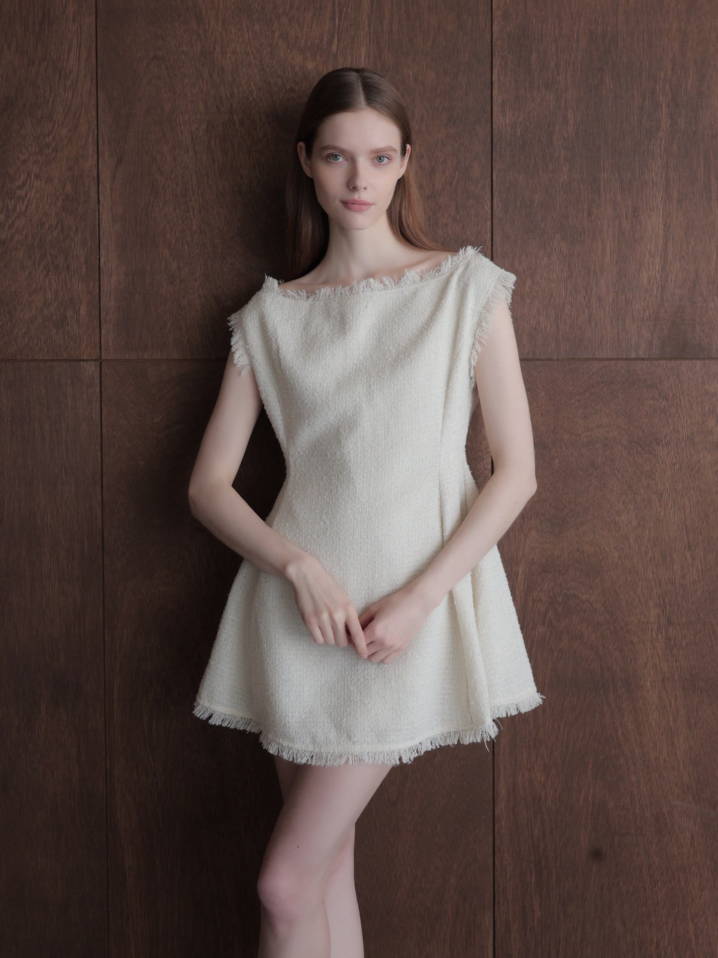 boat neck tweed mini dress (POP UP)