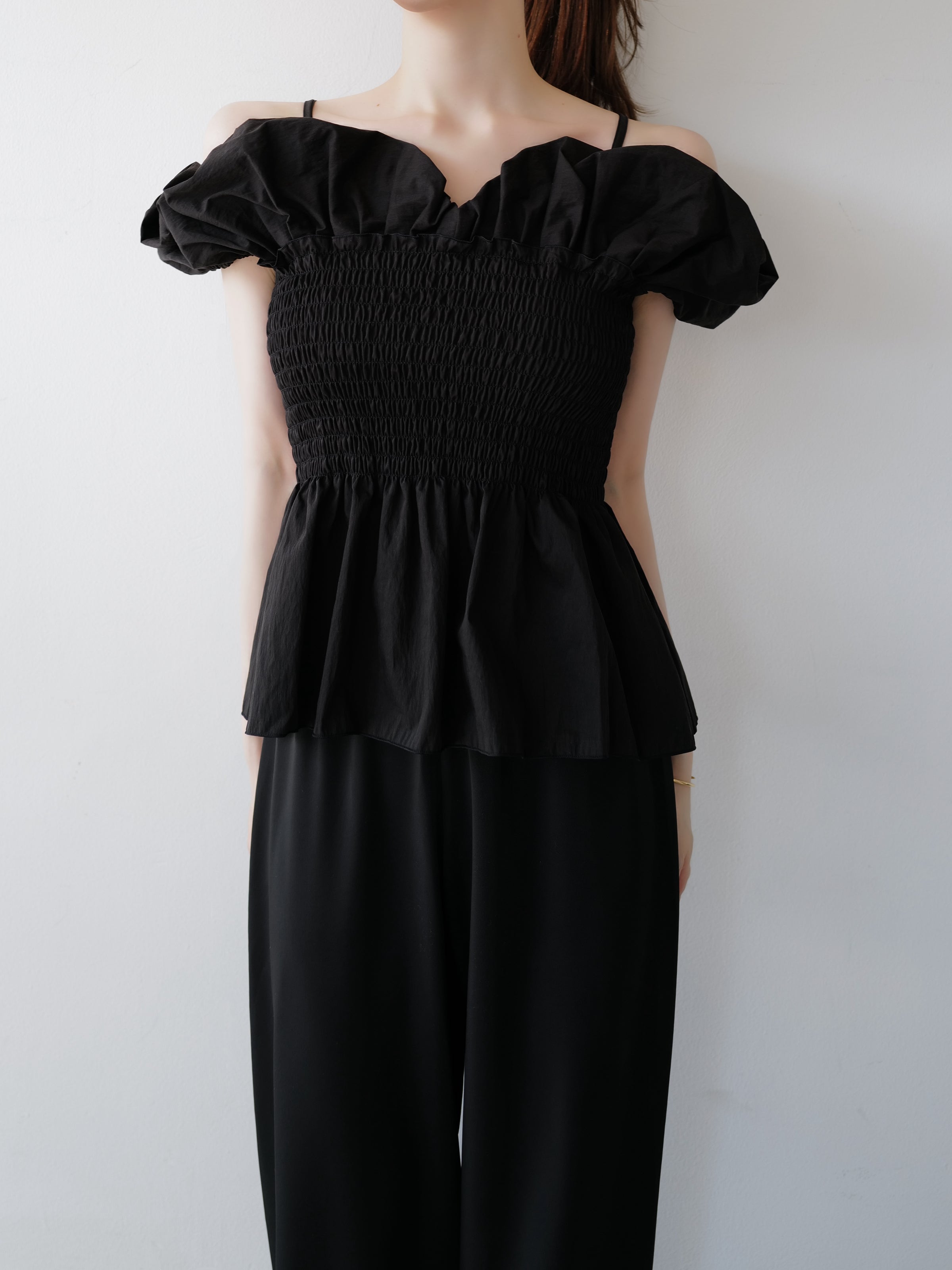 off shoulder peplum top