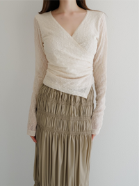 lacy wrap-over top
