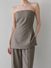 minimal strapless bustier