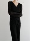 lacy wrap-over top