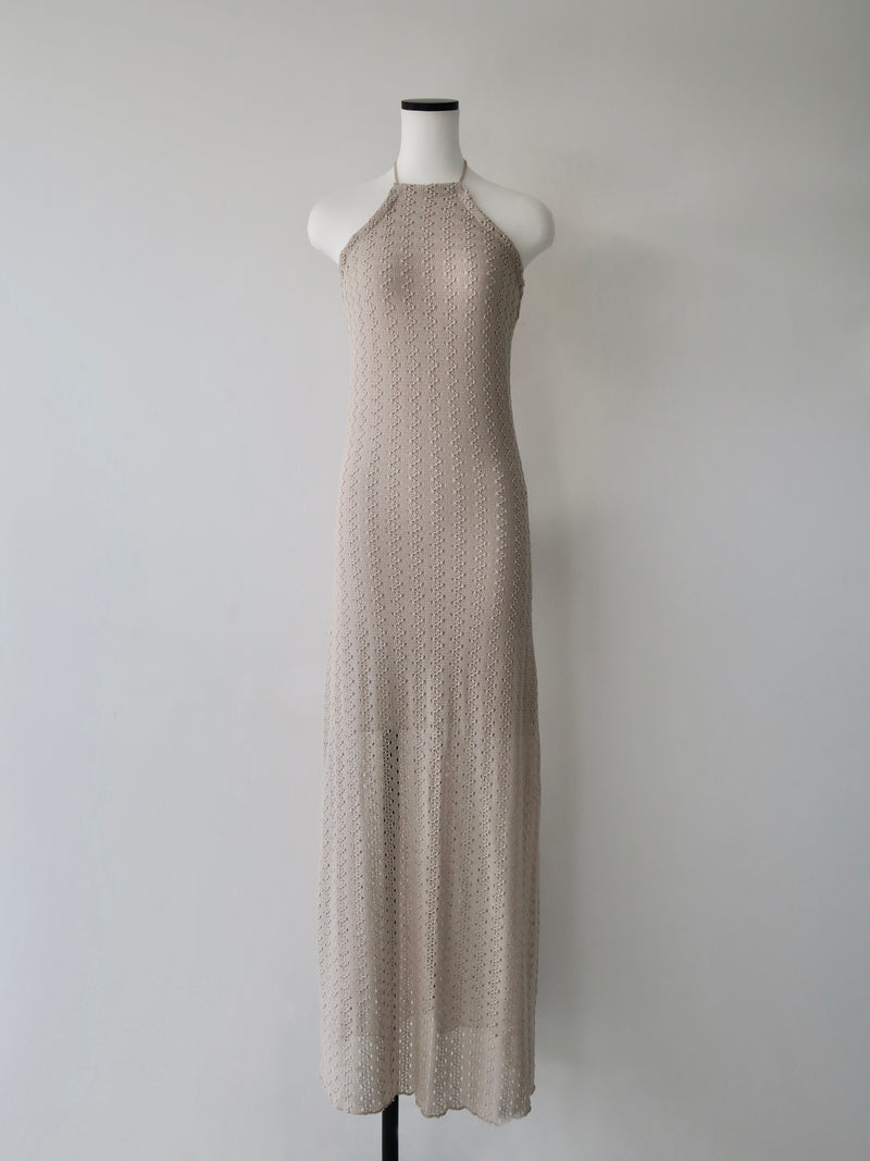 openwork halter dress