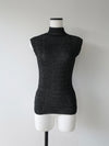shiny cap sleeve knit top