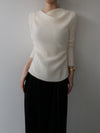 raccoon wool drape neck knit