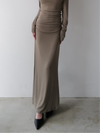 ruched waist long skirt