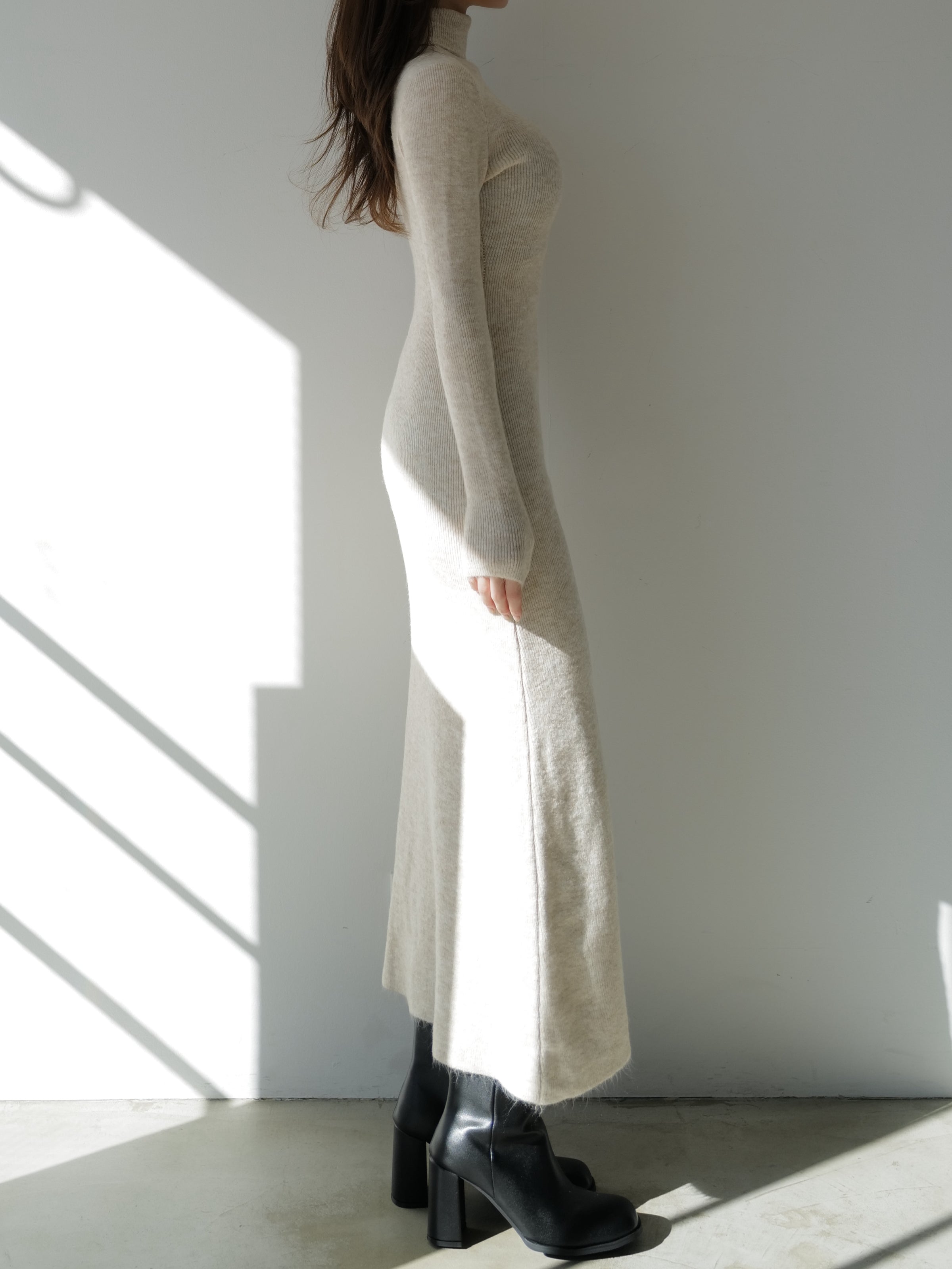 angora knit long dress
