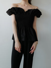 off shoulder peplum top