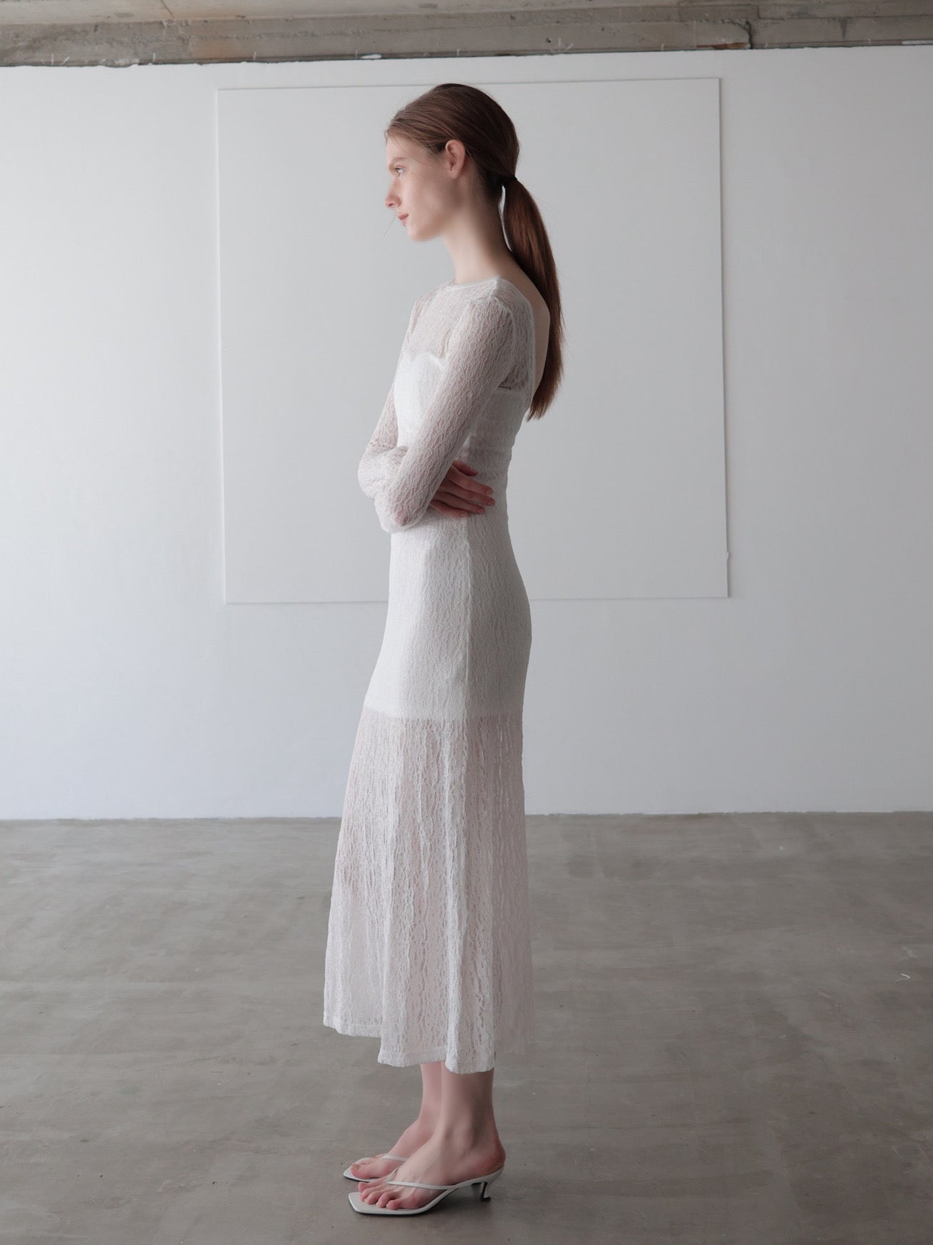 romantic lace sheer back dress