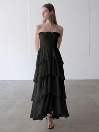 frill tiered maxi dress