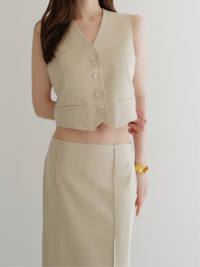 raw hem single vest