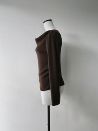 raccoon wool drape neck knit