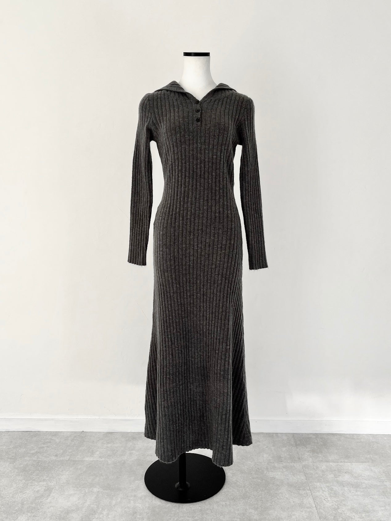hoodie rib knit dress – célon